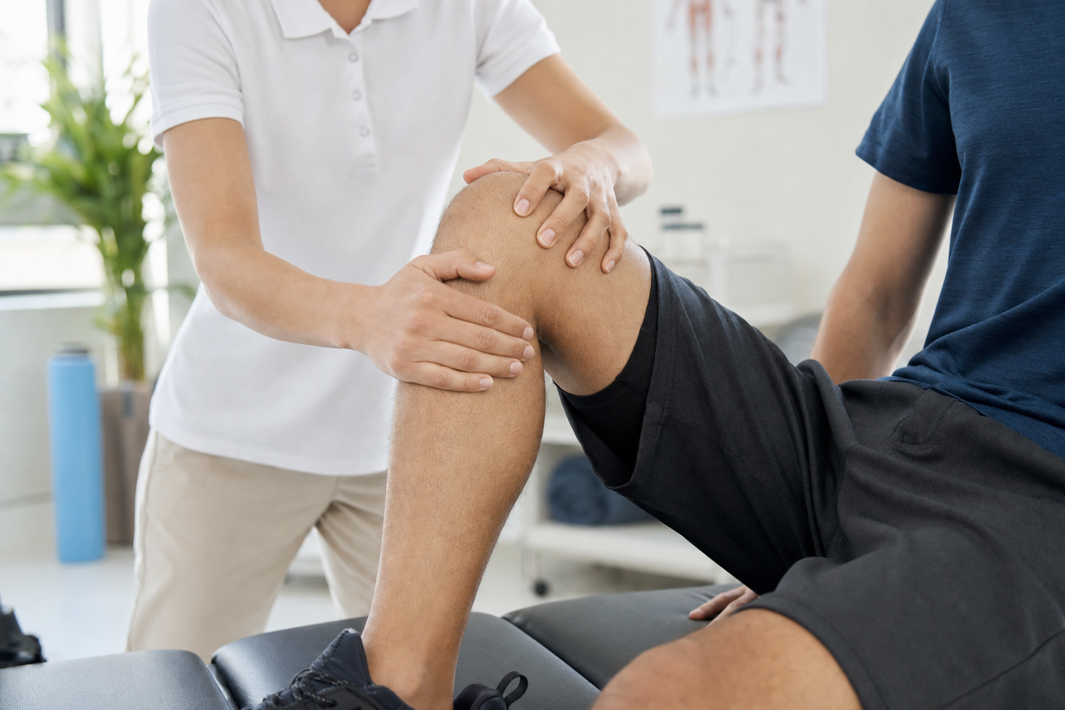 Physiotherapeutische Behandlung am Knie